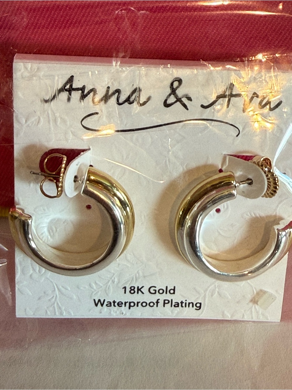 Anna Two-Tone Chunky Hoop Earrings in Silver and Gold
